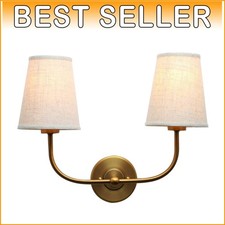 Applique da parete vintage 2 luci con cornice ottone oro - perfetto per interni accoglienti