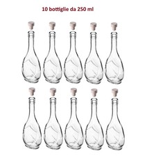 10 eleganti bottiglie vetro 250ml per vino succhi salse distillati liquori succo