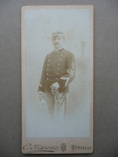 Fotografia d'Epoca Ritratto Militare in Uniforme Foto Masoero Vercelli 1893