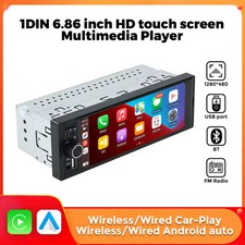 1Din Wireless CarPlay Android AUTO HD touch screen Universale 6.86 '' Autoradio