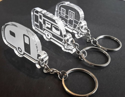 Caravan shape keyring - caravan,