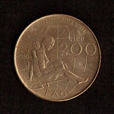 Moneta 200 Lire Valorizzazione della Donna 1980