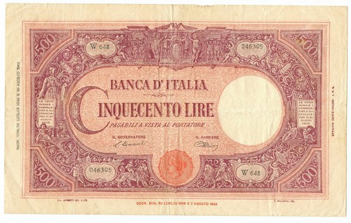 500 lire barbetti grande - 500,