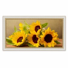 ITALIAQUADRI Quadro Girasoli Classico con Cornice Stampa su Tela Fiori