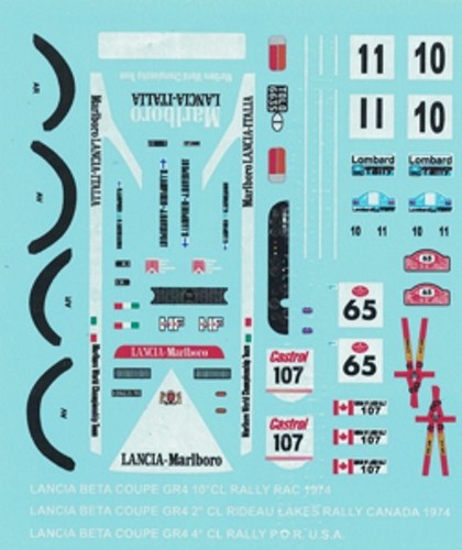Decal lancia beta coupe - 1/43,