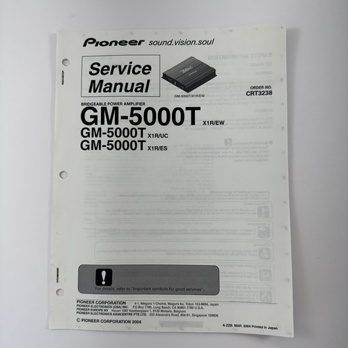 Pioneer manuale servizio - manuale, di