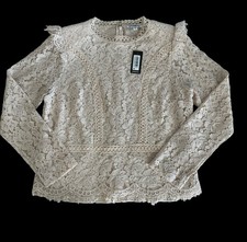 Camicetta top panna pizzo