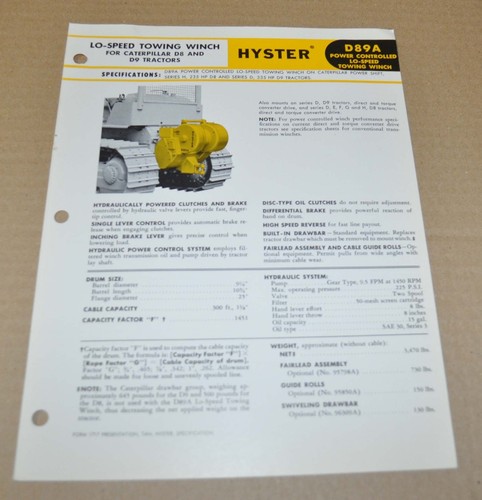 Hyster d89a argano elettrico - hyster,