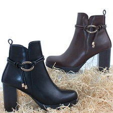 Stivali Donna Scarpe Stivaletti Tacco alto Tronchetti ciondolo 3008