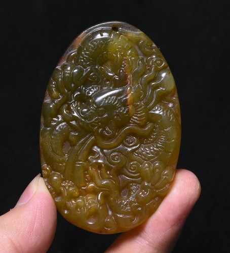 Natural hetian jade carve - 2'',
