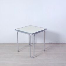 Tavolo vintage Bauhaus quadrato Italian Space Age table industriale in alluminio