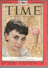 AUDREY HEPBURN attrice solo cover 1953 TIME originale da incorniciare