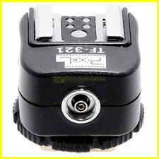 Hot Shoe Converter Pixel TF-321 per Nikon, con slitta TTL + presa PC sincro.