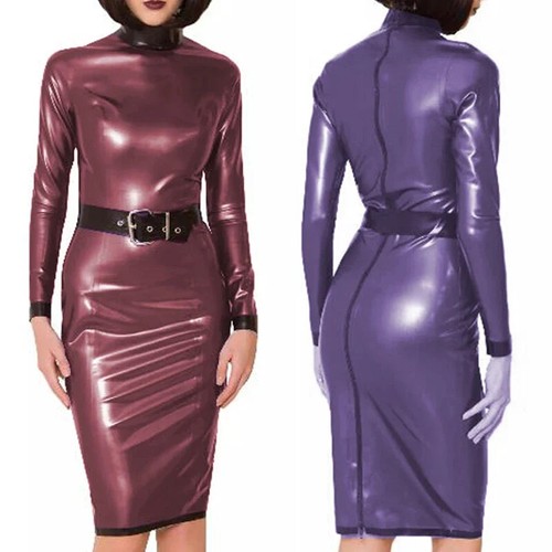 Abito donna sexy pvc manica - pvc,