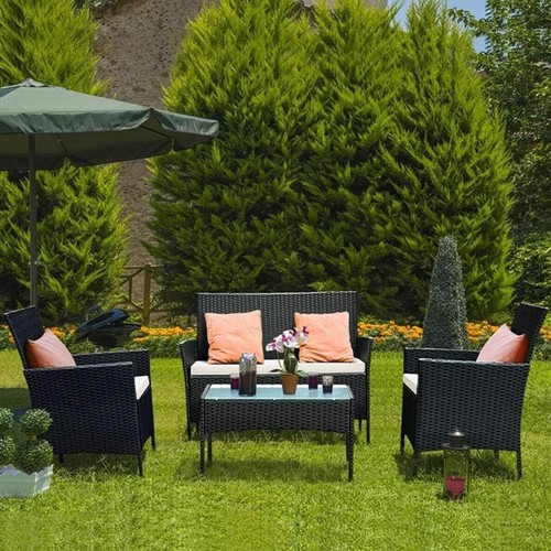 Set giardino rattan 4 - da, in