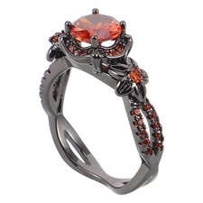 Anello nero gotico con zircone