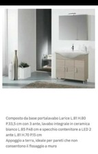 Mobile bagno composto da base portalavabo a 3 ante, lavabo integrale in ceramica