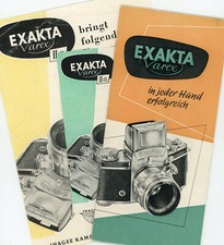 Brochure fotocamera IHAGEE EXAKTA VAREX IIa Flektogon Biotar anni 50 Y5994
