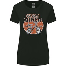 Vecchia Scuola Biker Bicicletta Chopper Ciclismo Donna più Ampia Taglio T-Shirt