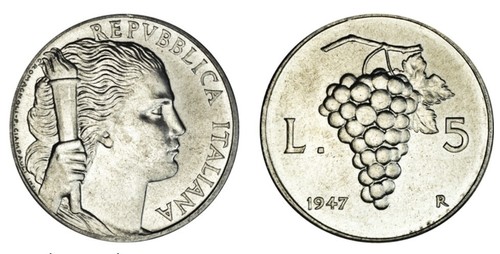 Lire italia uva e vittoria - 5, italia,