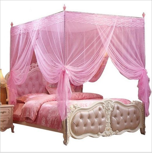 Tenda letto baldacchino rosa - a,
