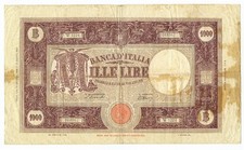 1000 LIRE BARBETTI GRANDE M TESTINA BI REPUBBLICA ITALIANA 12/10/1946 MB+