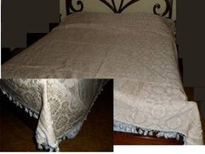 Copriletto Damascato Matrimoniale  Avorio Bronzo Lucido/Opaco