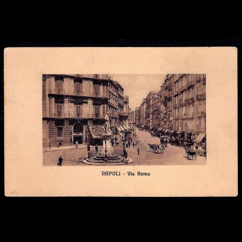 Cartolina postcard napoli via - postcard,
