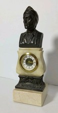 SCULTURA in BRONZO ANTICA: DANTE ALIGHIERI, OROLOGIO MARMO.