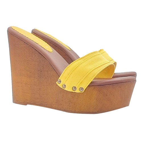 Zeppa gialla sandali - , scarpe