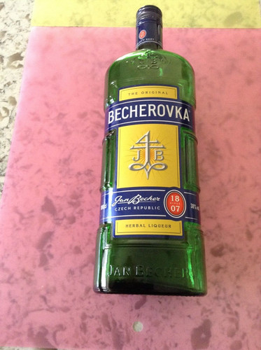 Becherovka bottiglia vuota per - becherovka,