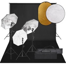 Kit per Studio Fotografico con Set Luci, Fondale e Riflettore vidaXL