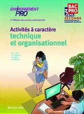 Activités à caractère technique et organisationnel, 2e Métiers des services admi