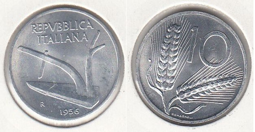 Lire 1956 fdc spighe - 10,