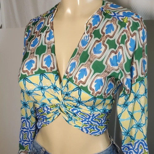 Crop top zara stampa - crop,