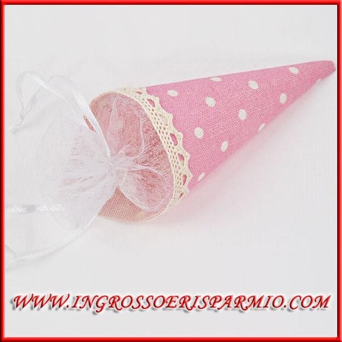 Coni portaconfetti rosa - portaconfetti,