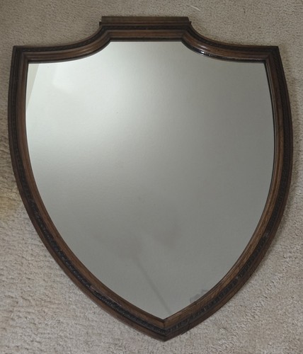 Specchio antico scudo mogano