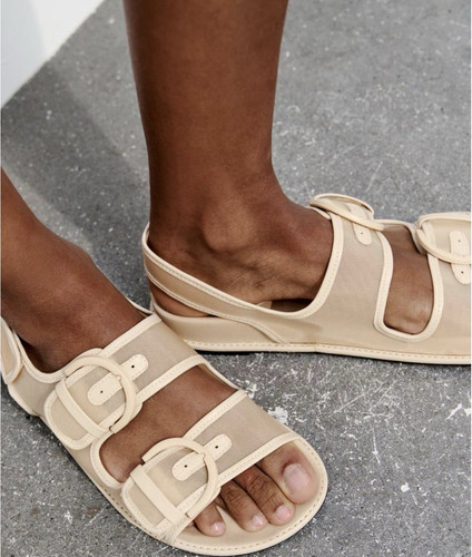 Zara beige synthetic strappy - beige,