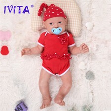 Bambola silicone corpo intero IVITA 23'' Big Reborn adorabile sorriso neonato bambina