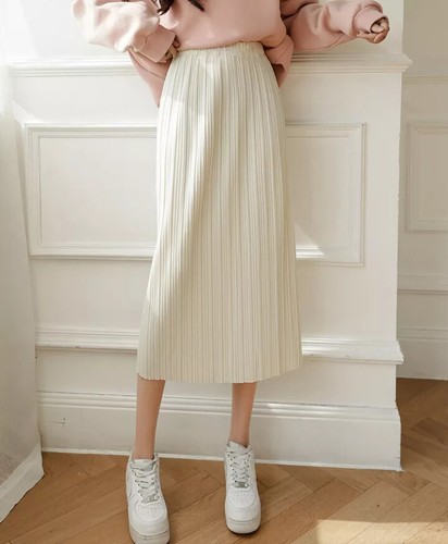 Gonna lunga beige raso - lunga,