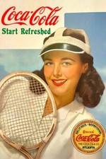 Poster Manifesto Locandina Pubblicità Coca Cola U.S.A.  Stampa Vintage 50x70 Cm.