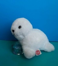 "TRUDI" peluche vintage "Foca", colore bianco, lunghezza 17 cm.
