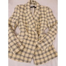 Blazer stile tweed Zara giallo