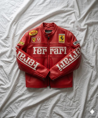 Giacca pelle ferrari racing - giacca,