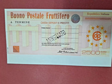 BUONO POSTALE FRUTTIFERO DA  2500 € - NUOVO CON  lineare - ANNULLATO   VEDI