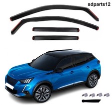 Kit 4 Deflettori Aria Fumè Antivento Compatibile con Peugeot 2008 2020 - 2025