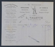 Fattura 1904 PARIS VALETTE AU