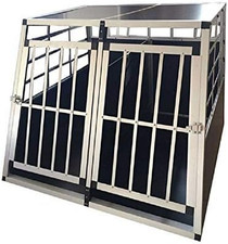 Trasportino per Auto in Alluminio  per Due Cani Con Parete Divisoria