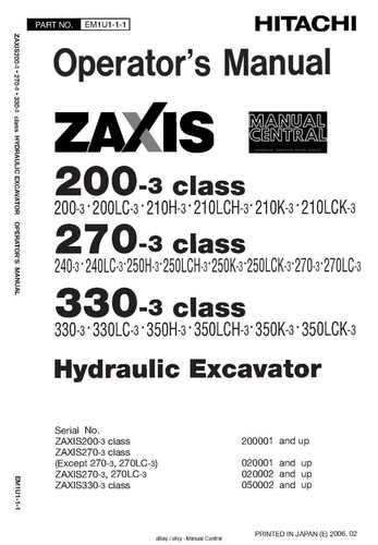 Hitachi zaxis 200 270 - zaxis, 270-3