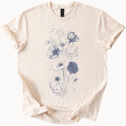 Shirt grafica fiori papavero - t-shirt,